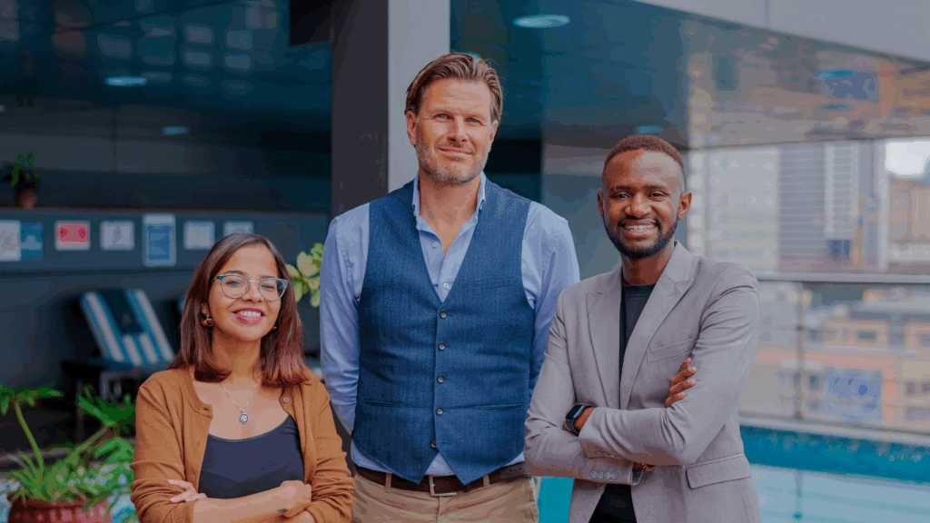 From the left, Surabhi Srivastava - Director of Media Innovation, Wouter van Tongeren - RNW Media's CEO, Moseti Nyamwange - Partnerships and Programmes Manager for Sub-Saharan Africa